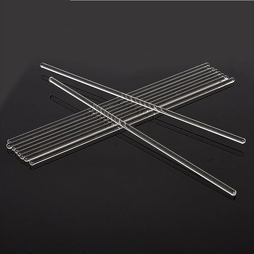 5/10 pz bicchiere da laboratorio asta di agitazione in vetro DIA da 4 mm a 12 mm barra di diversione in vetro borosilicato trasparente, (Size : 8x300mm 5pcs)