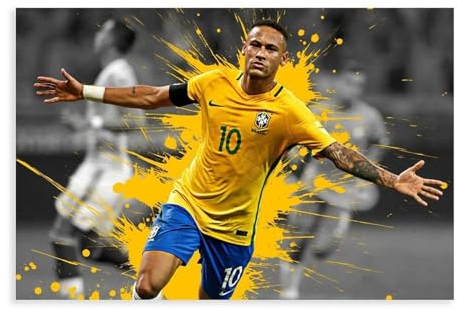 EYEZER Neymar Jr Brasilien Poster Leinwand Poster Schlafzimmer Dekor Sport Landschaft Büro Zimmer Dekor Geschenk ungerahmt 30 x 45 cm