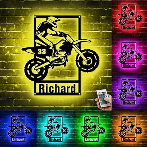 Moto personalizzata in metallo Wall Art,Metallo moto personalizzato con nome,Moto Home Decor, Custom Moto Garage Nome Wall Decor,Moto Moto Scultura Parete,Segni Bar per Bar Casa (Motociclo-02)