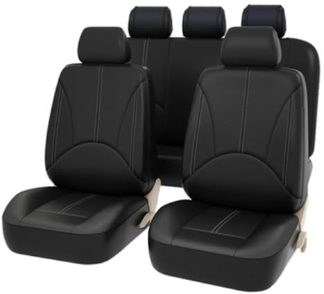 ICOBES Sitzbezüge Auto Leder Komplettset für Suzuki Ignis (2016-2021), Wasserdichtes Sitzbezüge Auto Vordersitze und Rückbank Komplettset for Auto Zubehör Innenraum,A/Black