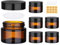 Zocipro 6 Stück Salbentiegel 30ml, Amber Cremetiegel Glas, Cremedosen Zum Befüllen, Glasbehälter Leere Nachfüllbare Behälter für Damen Mädchen Kosmetik Cremes Lotionen Ätherische Öle Pulver