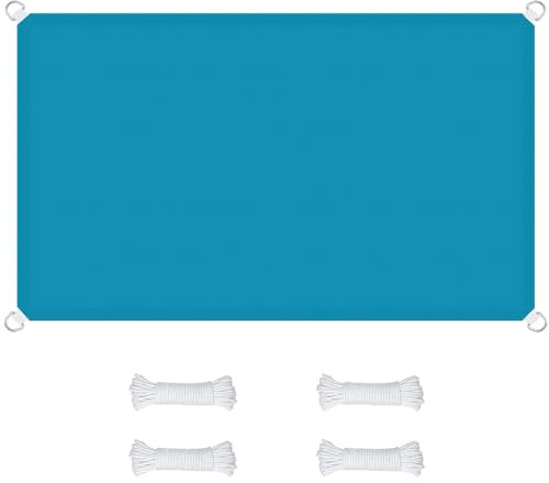 Sonnensegel Rechteckig 6.5 x 9 m Sonnenschutz 98% Uv Schutz, Reißfest Wetterfest Sonnensegel Sonnenschutz Windschutz Mit D-Ring Und Kordel Für Balkon, Pool Und Garten,Camping, Himmelblau