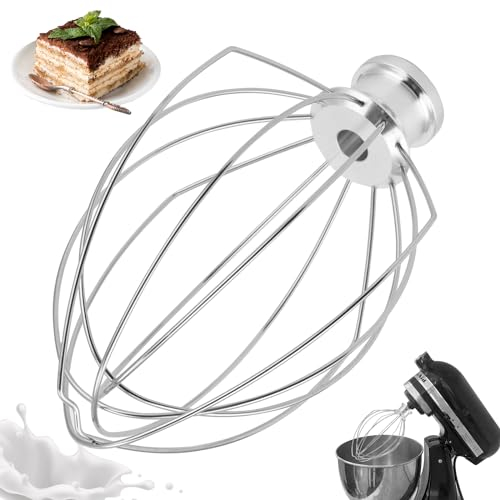 Fouet en Acier Inoxydable K45WW De Rechange pour Batteur De Crème Aux Œufs, Fouet à Gâteau à La Farine, Batteur en Acier Inoxydable pour Mixeur Kitchen Aid avec Tête Inclinable