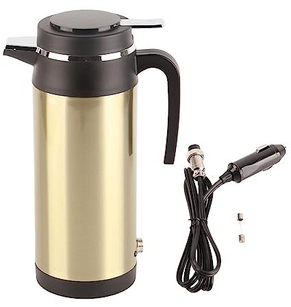 Cocoarm Travel Kettle 12V Car Kettle for Car Electric In Car Kettle, Stainless Steel Travel Heating Water Bottle, Indicator Light, 1200Ml Capacity, Universal for 12V Power Source Cars