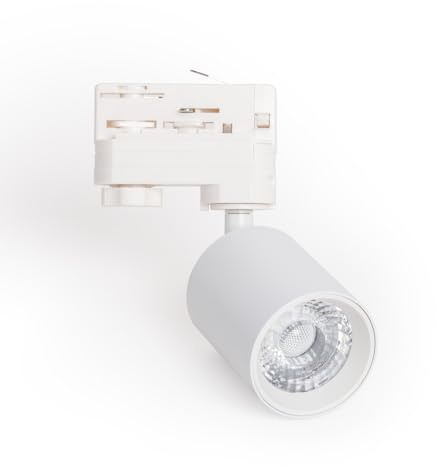 LEDKIA 3 Phasenstromschienen LED Strahler 10W Dimmbar Mallet Weiß 3000K Wa
