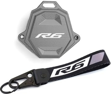 asdlha Schlüsselgehäuse für Motorräder Für YZF R3 YZFR6 YZFR1 YZFR3 YZFR6 YZF R1 R3 R6 Motorrad-Schlüsselhülle Aus Aluminium, Schlüsselanhänger(R6 Grey)