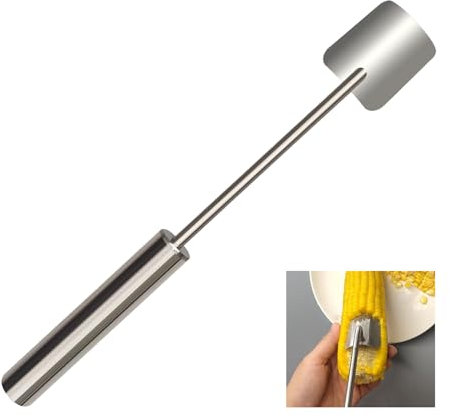 Corn Peeler and Stripper - Stainless Steel Cob Remover With Ergonomic Handle for Kitchen - Sweet Corn Planer Thresher Tool