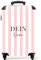 NoBoringSuitcases.com® Kinderkoffer Mädchen - Koffer Kinder - Hartschalenkoffer Streifen Rosa - Reisekoffer - Kinder Trolley Mädchen - 55x40x20 - Handgepäck - Rollkoffer - Personalisiert