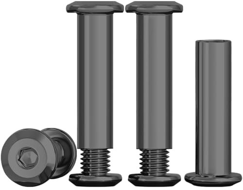 Drenky Lot De 10 Vis De Connexion M6 Vis De Meubles Noir M6x25mm En Acier Inoxydable A2 V2A Connecteurs De Meubles (10 Vis Pour Meubles, 10 écrou à Douille) Connecteur D'armoire