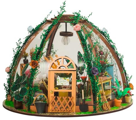 Kit fai da te casa delle bambole in miniatura casa delle bambole serra casa in miniatura fai da te in legno con luce mobili mini casa in legno modello casa delle bambole per adulti ragazze ragazzi
