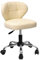 Moderner Bürostuhl mit Echtleder-Sitz, Echtleder-Rückenlehne, Drehrollen und verstellbarer Sitzhöhe 42 x 52 cm, Beige