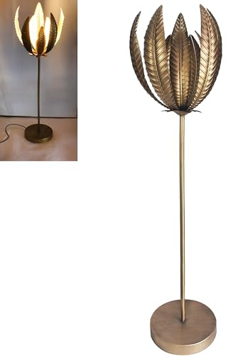 Lesser & Pavey Gold Lamp 115cm Tall | Home Decor Reading Light for Study or Bedroom | LED Desk Lamp for Home and Office | Stylish Desk Light for Students