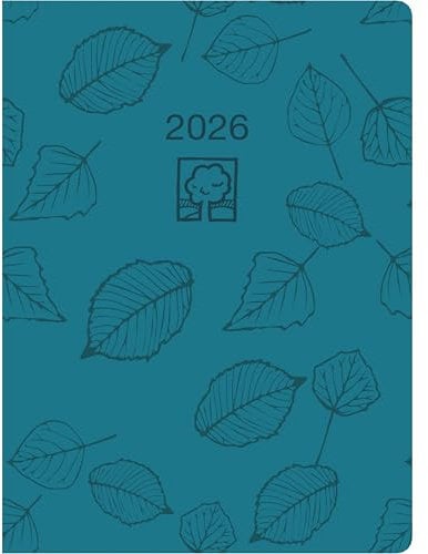 Zettler Taschenkalender 1T/1S türkis Blauer Engel 2026 – Timer 10 × 14 cm, 1 Tag pro Seite, Recyclingpapier, nachhaltig zertifiziert