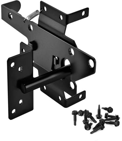 Heavy Duty Self-Locking Gate Latch - Automatic Gravity Lever Lock for Wooden Fences & Posts - Includes Fasteners - Ideal for PVC Fence Gates, Secure Your Pool, Yard & Garden