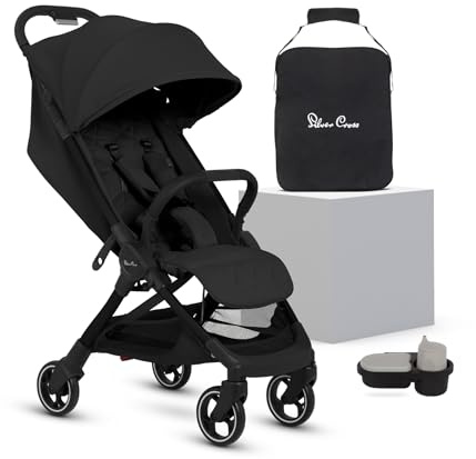 Silver Cross Clic 2 Compact Stroller, Travel Bag & Snack Tray, Space | For Life on the Go, Our Lightweight, Compact Everyday Stroller, One-Hand Self-Standing Fold, Includes Travel Bag & Snack Tray