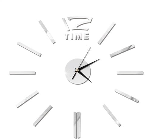 Orologio da parete 3D | Specchio per orologio da parete 3D fai-da-te senza cornice - Diametro 60 cm formato adesivo decorativo orologio grandi adesivi murali per soggiorno camera da letto decorazioni