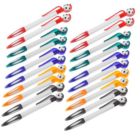 Toyvian 20pezzi Penne Calcio Decorazione Calcistico Portatili e Facili Trasportare Scrittura Per Lavoro Studio e Appunti