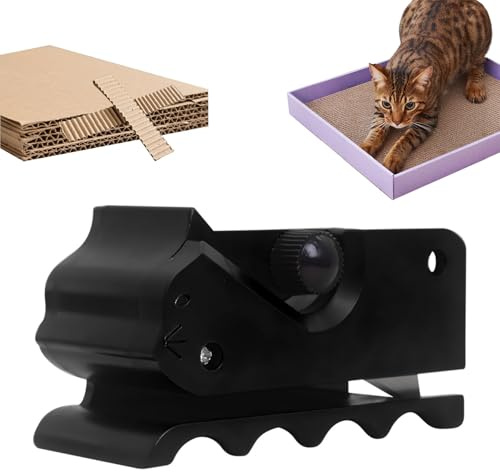 DIY Kratzbretter Katze Kartonschneider, Kratzbrett Cardboard Cutter, Kratzpappe für Katzen Herstellen Schneider, Katzenkratzbrett Wellpappe Karton Schneider, für Karton schneiden (Schwarz)