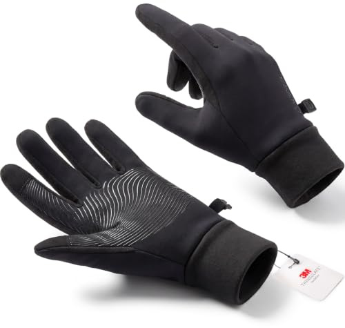 AOPREL Handschuhe Herren Damen - Winddicht & Touchscreen Laufhandschuhe mit Warme Winddichte,Fahrradhandschuhe mit Anti-Rutsch, Sporthandschuhe für Fahrradfahren, Wandern, Laufen & Autofahren