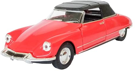 Citroen DS19 Cabriolet Modellauto 12cm aus Metall mit Rückzugmotor Modell Auto Spielzeugauto Spielzeug Geschenk 4-Varianten Welly 16 (Rot zu)