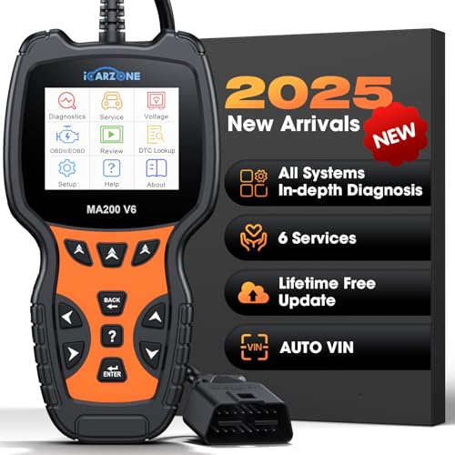 MA200 V6 OBD2 Scanner for Benz/Land Rover/Porsche/BMW/Volvo/V.AG, All System Car Diagnostic Tool with 6 Services, Oil/BMS/EPB/SAS/DP-F/TPMS Reset, Auto VIN, Battery Test, Lifetime Update