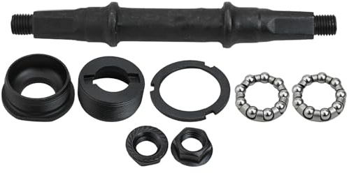 MonoSora Vierkantloch Fahrrad Tretlager Achse Kit mit Cups und Lagern, Schwarz