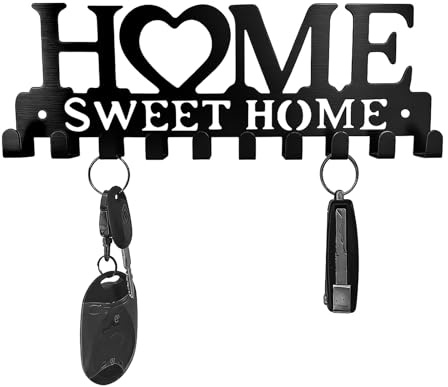 GMBANK Key Holder for Wall 10 Key Hooks for Home Essentials | Key Hooks Wall Mounted, Decorative Key Hanger for Entryway Hallway Office Durable and Stylish