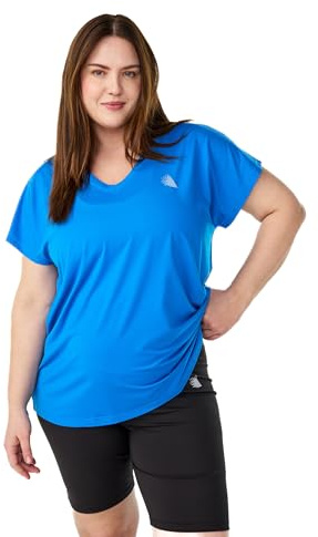Zizzi Active Sportshirt Damen große Größen - V-Ausschnitt, Kurzarm, locker | Trainingsshirt mit V-Ausschnitt aus 88% Polyester und 12% Elastan, elastisch und leicht, für Sport und Alltag