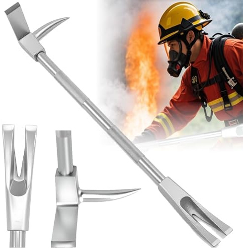 Halligan Bar Tool, 30/36/24 Firefighter Pry Bar with Non-Slip Handle, Multifunctional Forcible Entry Tool for with Axes Head Spike Fork Emergency Rescue, Demolition, Auto Repair a 780mm