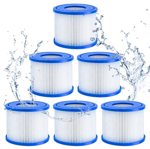 4 Stück Filter VI für Pool, Ersatz Pool Filterpatronen Zubehör Pool Filter VI Kompatibel mit 58323 Pool Typ VI Filter Whirlpools für Best-Way, Lay-Z-Spa, Schwimmbad, Coleman SaluSpa, Palm Springs
