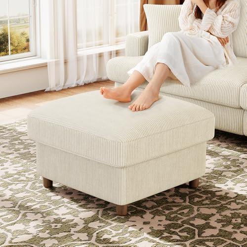 Kidirect Cord Sofa 1 Sitzer, 64CM Couch für Wohnzimmer Sofa, Beige