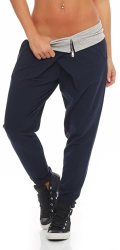 Malito Damen Jogginghose in Wickel Optik | Sporthose in Unifarben | Baggy zum Tanzen | Sweatpants – Trainingshose 3318