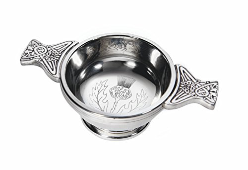 Wentworth Pewter - Kleine Distel, Zinn, Quaich, Whisky, Probierschale, liebevolle Tasse, brennt die Nacht