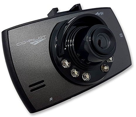 Co-Pilot CPDVR1 720p Dashcam Video Recorder with 2.4 inch HD LCD Display, Accident and Motion Detection Technology and 90 Degree Wide-Angle Lens, Black