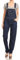 ANNA-KACI Frauen-Denim Blue Jeans Gerades Bein Taschen Latzhose, Indigo Blau, M