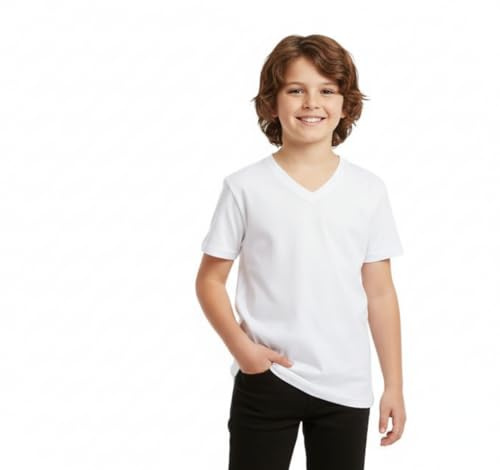 A2Z 4 Kids Cotton Basic T-Shirt - Boys Basic T Shirt White 5-6