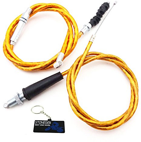 STONEDER Embrayage d'accélérateur doré + câble d'embrayage pour Moto Pit Bike Chinoise 50 125 160 CC