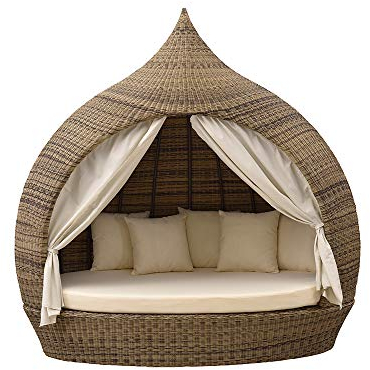 Strandkorbwerk Liegeinsel Eye Catcher Cubu Cream einseitig offen Lounge Gartenliege Liegefläche Garten
