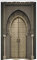 ABAKUHAUS marocain Rideau de Douche Stalle, Aged Porte géométrique, Ensemble de Salle de Bain en Tissu en Crochets, 120 x 180 cm, Sépia Noir