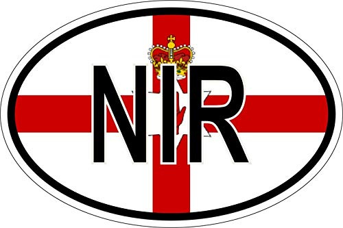 Akachafactory Sticker oval flag vinyl country code NIR northern ireland