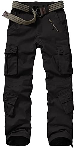 Jessie Kidden Pantalon cargo de combat pour femme, camouflage, militaire, tactique, de travail, Noir , 40