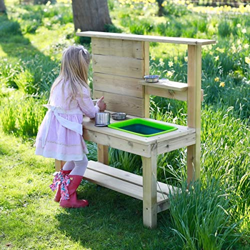 Rebo® Muddy Mischief Children’s All Weather Outdoor Mud Kitchen, Play Kitchen Kid's Diner - Chamomile | Outdoor Toys | Kids Garden Furniture | Garden Toys