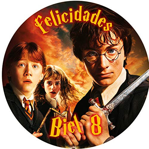 OBLEA de H ARRY POTER Redonda Personalizada para Pastel o Tarta, Papel Comestible Decoracion Cumpleaños, Obleas Comestibles Torta Redondo - Vegano y Sin Gluten