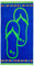 Gözze - Strandtuch, Flip-Flop Design mit Motiven, 100% Baumwolle, 90 x 180 cm - Blau