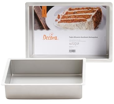 Decora, 0062602 Teglia Professionale Rettangolare 25 X 38 X 7,5 cm, In Alluminio Anodizzato, Senza Punti di Saldatura, Design Professionale