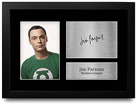 HWC Trading FR A4 Jim Parsons Big Bang Theory Sheldon Cooper - A4 Framed Geschenke Gedruckt Signiert Autogramm Bild Für Fernsehen Zeigen Fans