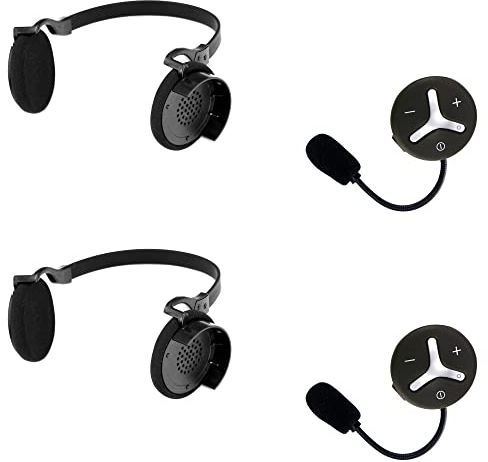 @tec BuddyChat Duo - Preisvorteil-Set mit 2X Bluetooth Module und 2X Flexibler Nackenbügel-Halterung - Gegesprechanlage (Intercom/Freisprechanlage) mit Reichweite bis 1km