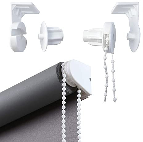 Roller Blind Fittings,25mm Child Safe Plastic Spare Roller Blind Replacement Repair Kit,Curtain Roller Blind Accessories with Beaded Chain Spare Kit for Curtain Rods/Blackout Roller Blind Brackets