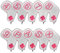 Korea Style Golf Iron Covers Headcovers Set, 10Pcs Golf Iron Head Covers with Lucky Clover for Women Golfer, White with Pink Clover Synthetic Leather Golf Club Protective Case