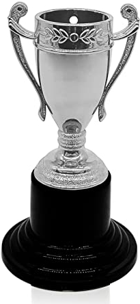 Zelaro Pokal Kinder Serie | Pokale Kindergeburtstag | Kleiner Henkelpokal als Geschenk für Kinder - Mitgebsel | Wanderpokal für jeden Anlass | Trophäe Mini | Pokal klein in DREI Farben (Silber)